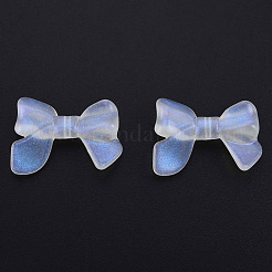 透明蓄光アクリルビーズ  グリッターパウダー付き  暗闇で光る  蝶結び  透明  24x32x8mm  穴：2mm  約238個/500g&nbsp;TACR-T007-11B