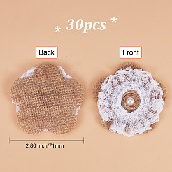手作りリネン飾りアクセサリー  プラスチック製の模造パールビーズ付き  DIYクラフト作り  花  淡い茶色  71x6.5mm&nbsp;DIY-GF0006-82