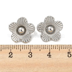 合金チャーム  カドミウムフリー＆鉛フリー  花  プラチナ  13x14x7mm  穴：2.5mm  約666個/1000g&nbsp;FIND-G065-13P