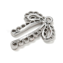 合金ペンダント  ちょう結びのチャーム  プラチナ  23x17.5x2.5mm  穴：1.4mm&nbsp;AL-CBA5B8E-07P
