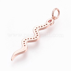 Brass Micro Pave Cubic Zirconia Pendants&nbsp;LS-ZIRC-O026-22RG-NR