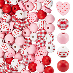 200Pcs 5 Styles Natural Wooden Beads&nbsp;WOOD-PA0001-37