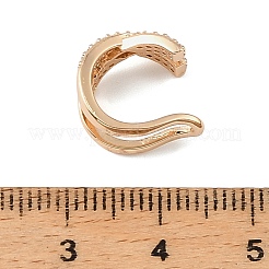 真鍮製ラインストーンカフピアス  クロス  ゴールドカラー  13.5x7x2.5mm&nbsp;RB-Z001-03G