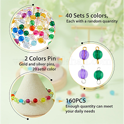 40 Sets 2 Colors Acrylic Connector Charms&nbsp;PALLOY-FH0001-87