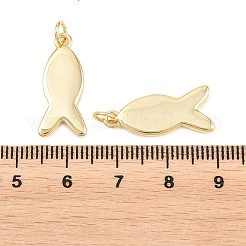 真鍮チャーム  カドミウムフリー＆鉛フリー  長持ちメッキ  ラックめっき  魚のチャーム  18KGP本金メッキ  22x10x2mm  穴：3mm&nbsp;KK-P353-11G-03