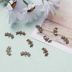 蝶結び合金リンクコネクター  カドミウムフリー＆ニッケルフリー＆鉛フリー  アンティークブロンズ  20x10x3mm  穴：2mm&nbsp;LS-EA11930Y-AB