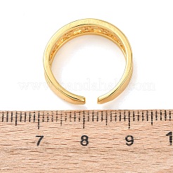 女性用真鍮マイクロパヴェキュービックジルコニアカフオープンリング  ハート  ゴールドカラー  5.5mm  usサイズ6（16.5mm）&nbsp;RJEW-F217-05G
