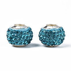 Handmade Polymer Clay Rhinestone European Beads&nbsp;RB-N053-001-06