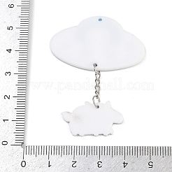 プリントアクリルビッグペンダント  乳牛  鉄パーツ  カラフル  56x39.5x2mm  穴：1.4mm&nbsp;MACR-I037-01A