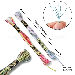 12 Skeins 6 Colors 6-Ply Polyester Embroidery Floss&nbsp;OCOR-FS0001-01B-03