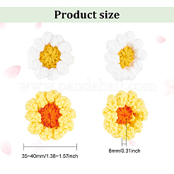 8Pcs 2 Colors Daisy Flower Shape Polyester Knitted Costume Ornament Accessories&nbsp;PATC-FG0001-37
