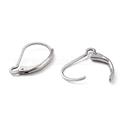 変色しない304ステンレススチールフレンチフックピアス金具  ステンレス鋼色  16.5x10x2mm  ピン：1mm&nbsp;STAS-K233-04P