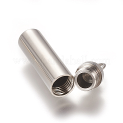 304ステンレスペンダント  開閉式の  コラム  ステンレス鋼色  37x9mm  穴：5mm&nbsp;STAS-G195-02P-A