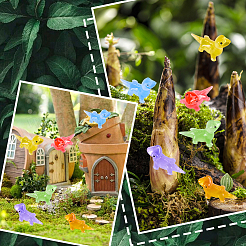 60Pcs 6 Colors Luminous Resin Lizard Figurines&nbsp;DJEW-SP0001-12