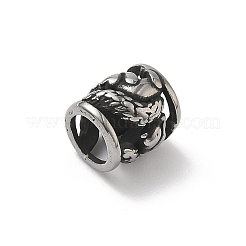 304ステンレススチールビーズ  リスのいる柱  アンティークシルバー  11x10mm  穴：6.5mm&nbsp;STAS-H238-08E-AS