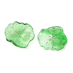 ガラスビーズ  蓮の花びら  淡緑色  24.5x24x6.5mm  穴：1.2mm&nbsp;X1-GLAA-Q095-01D