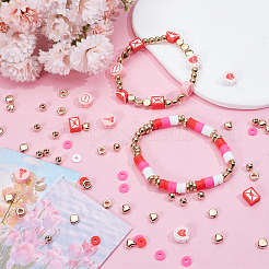 DIY Valentine's Day Themed CCB Plastic Beads &  Polymer Clay Jewelry Making Finding Kits&nbsp;DIY-SP0002-83