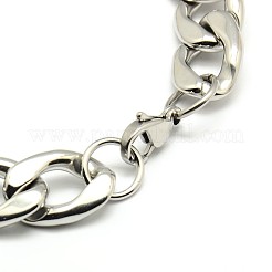 Tarnish Resistant 304 Stainless Steel Curb Chain/Twisted Chain Bracelets&nbsp;STAS-A028-B128P