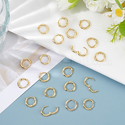 10 Pairs Brass Huggie Hoop Earrings&nbsp;EJEW-BBC0002-21