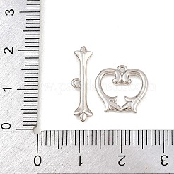 Heart Brass Toggle Clasps&nbsp;KK-G548-43P-04