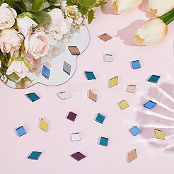 400Pcs 2 Styles Rhombus & Square Mosaic Tiles Glass Cabochons&nbsp;DIY-DR0002-58