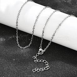 Non-Tarnish 304 Stainless Steel Cable Chain Necklace&nbsp;STAS-T040-PJ204-80