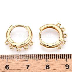 真鍮製のピアスパーツ  リング  18KGP本金メッキ  15x2mm  穴：1mm  ピン：0.8mm&nbsp;KK-O100-02E-G
