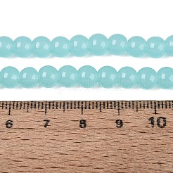 ジェイド風ガラスビーズ連売り  ラウンド  ターコイズ  6~6.5mm  穴：1.4mm  約67~70個/連  14.76インチ〜15.16インチ（37.5~38.5cm）&nbsp;LS-GLAA-T032-J6mm-06