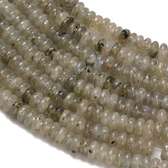 天然石ラブラドライトビーズ連売り  ロンデル  4x2mm  穴：0.9mm  約160~162個/連  14.96~15.16インチ（38~38.5cm）&nbsp;G-Z110-B11-2x4mm
