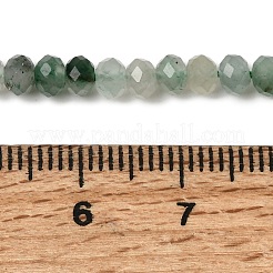 天然石アフリカンジェイドビーズ連売り  多面カット  ロンデル  4x3mm  穴：0.7mm  約130個/連  15.35''（39センチメートル）&nbsp;G-L653-A01-4x3mm-01