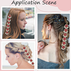 Retro Flower Alloy & Glass & ABS Plastic Hair Accessories&nbsp;EJEW-WH20018-02A