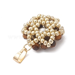 Natural Mixed Gemstone Faceted Round Cluster Flower Pendants&nbsp;PALLOY-MZ01197