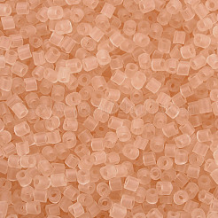 ガラスシリンダービーズ  シードビーズ  透明なつや消し色  丸い穴  ダークサーモン  1.5~2x1~2mm  穴：0.8mm  約8000個/袋  約1ポンド/バッグ&nbsp;SEED-S047-H-004