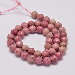ファセット天然ロードナイトラウンドビーズ連売り  8mm  穴：1mm  約45個/連  15インチ&nbsp;X-G-M289-02-8mm