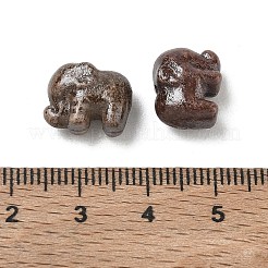 ヴィンテージの手作り磁器ビーズ  ファンシーアンティーク施釉磁器  象  ココナッツブラウン  10x12.5x7mm  穴：1.8mm&nbsp;PR-CBA4F13-H09