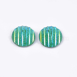 樹脂カボション  フラットラウンド  シーグリーン  12x3~3.5mm&nbsp;CRES-T012-05F