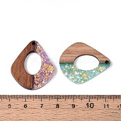 Opaque Resin and Walnut Wood Pendants&nbsp;RESI-T060-13M