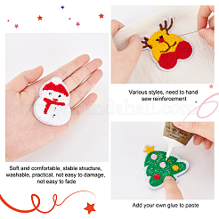 12 個 12 スタイルクリスマステーマタオル刺繍布アイロン/縫い付けパッチ  マスクと衣装のアクセサリー  アップリケ  ミックスカラー  46.5~102x53~89x2.5~3mm  1個/スタイル&nbsp;PATC-FG0001-47