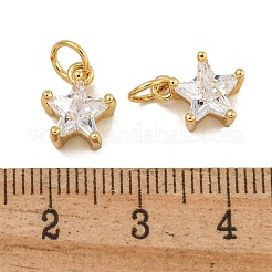 Rack Plating Brass Micro Pave Clear Cubic Zirconia Charms&nbsp;KK-U030-02G