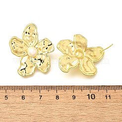 Flower Brass Stud Earrings&nbsp;EJEW-F358-03A-G