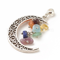 7 Chakra Natural Mixed Gemstone Chip Pendants&nbsp;PALLOY-JF01486