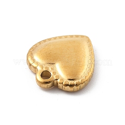 304ステンレススチールラインストーンペンダント  18KGP本金メッキ  ハート  14.5x13x3mm  穴：1.8mm&nbsp;STAS-D300-01G-13
