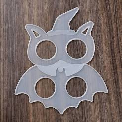 ハロウィンテーマ DIY メガネフレーム装飾シリコーン金型  レジン型  UVレジン用  エポキシ樹脂工芸品作り  バット  230x190x5mm  内径：120x143mm＆93x183mm&nbsp;LS-DIY-F143-01B
