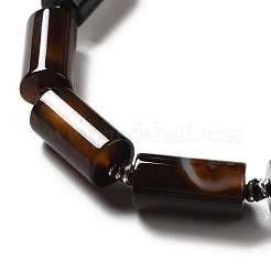 天然石瑪瑙ビーズ連売り  コラム  15x7.8~8.5mm  穴：0.4mm  約20個/連  15.16~15.55''（38.5~39.5センチメートル）&nbsp;G-B026-10