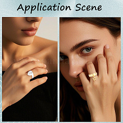 20Pcs 2 Colors Adjustable Brass Finger Rings Setting for Hanging Pendant&nbsp;KK-BBC0027-80