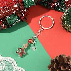 Star Glass Bottle with Seed Beaded & Handmade Glass Keychains&nbsp;KEYC-FS00041