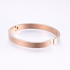 304 Stainless Steel Bangles&nbsp;BJEW-P223-28RG