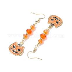 Halloween Gingerbread Man/Pumpkin/Witch Hat Alloy Enamel Dangle Earrings for Women&nbsp;EJEW-JE05897