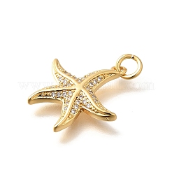 Brass Micro Pave Clear Cubic Zirconia Pendants&nbsp;KK-Q040-01C-G