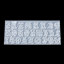 ゴシックスタイルの文字a〜z DIYシリコンペンダントモールド  レジン型  UVレジン用  エポキシ樹脂ジュエリー作り  ホワイト  165x375x9mm  穴：2mm  内径：37~51.6x29~44.7mm&nbsp;SIMO-H012-04